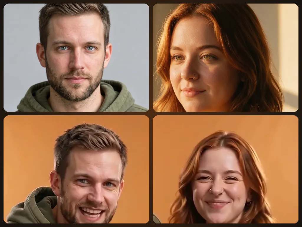 Each rapper’s photo above the same person in their rap duo video, with the same face, hair and outfit